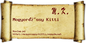 Mogyoróssy Kitti névjegykártya